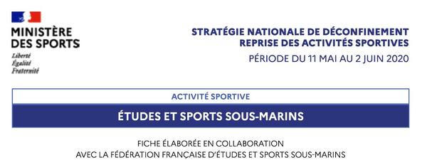 CoViD 19 -Reprise des activités FFESSM  & Actualisation travail CMPN reprise activité contexte  "modifié le 28 juin 2020"