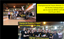 Berck sur mer - organisation du championnat de Hockey subaquatique - D2 - 